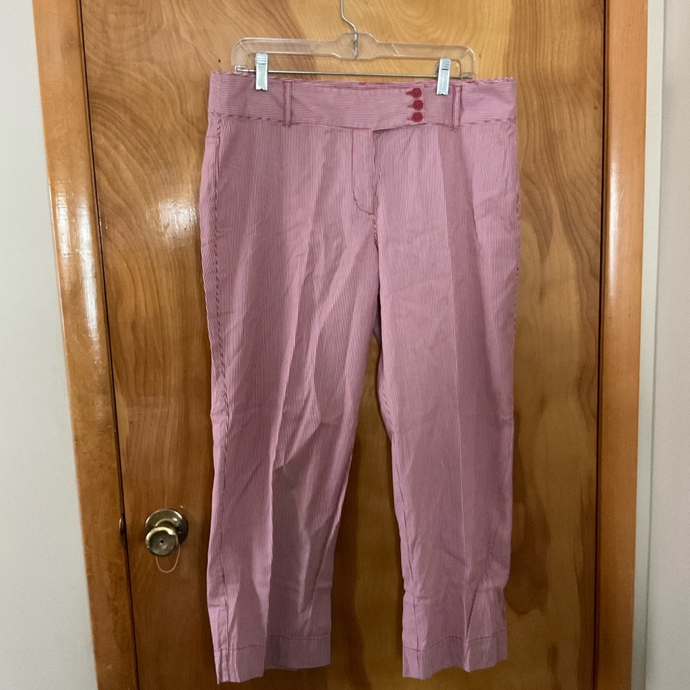 Ann Taylor - LOFT: Red & White Striped Trousers